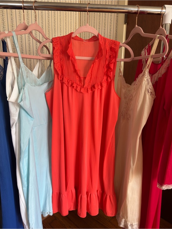 Vintage Other - Vintage Orange Ruffled Nightgown